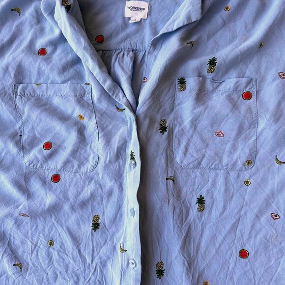 Workshop Republic Clothing Shirt Sz S Blue Collared Button Chest Pockets… - Picture 10 of 12